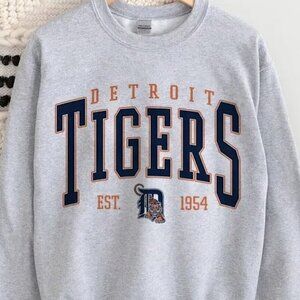 Detroit Tigers MLB Vintage 1954 Sweatshirt, Detroit Baseball Unisex Long Sleeve
